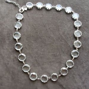 Crystal Cut BR Necklace in Silvertone